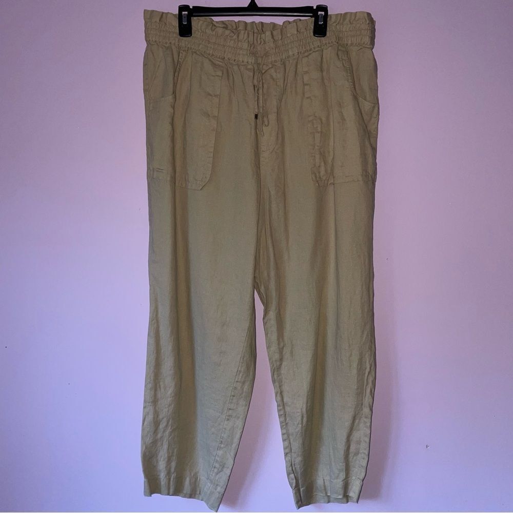 Lauren Ralph Lauren Size 16W 100% Linen Pants Pull On